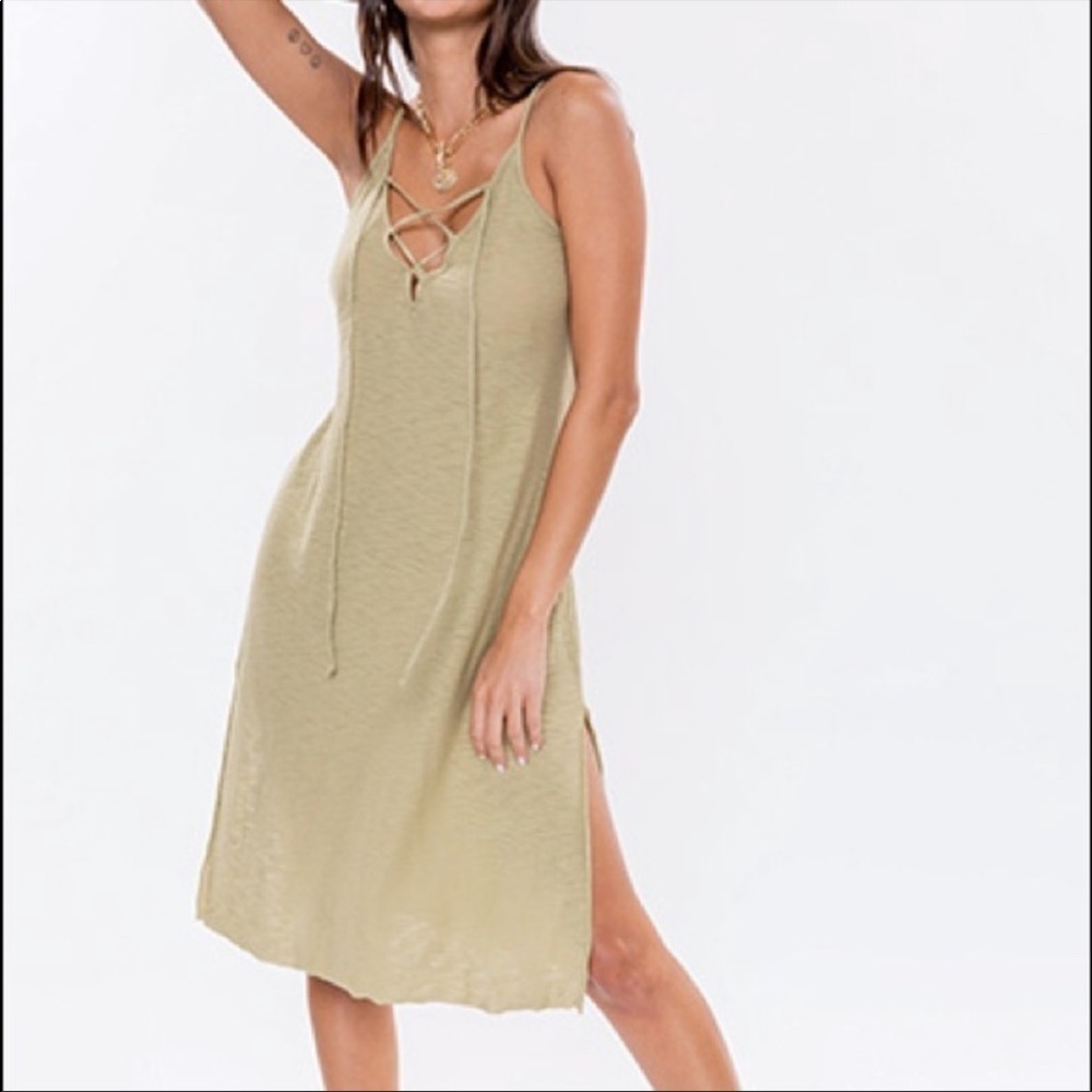 Michelle by Comune Earville lace up tie front dress